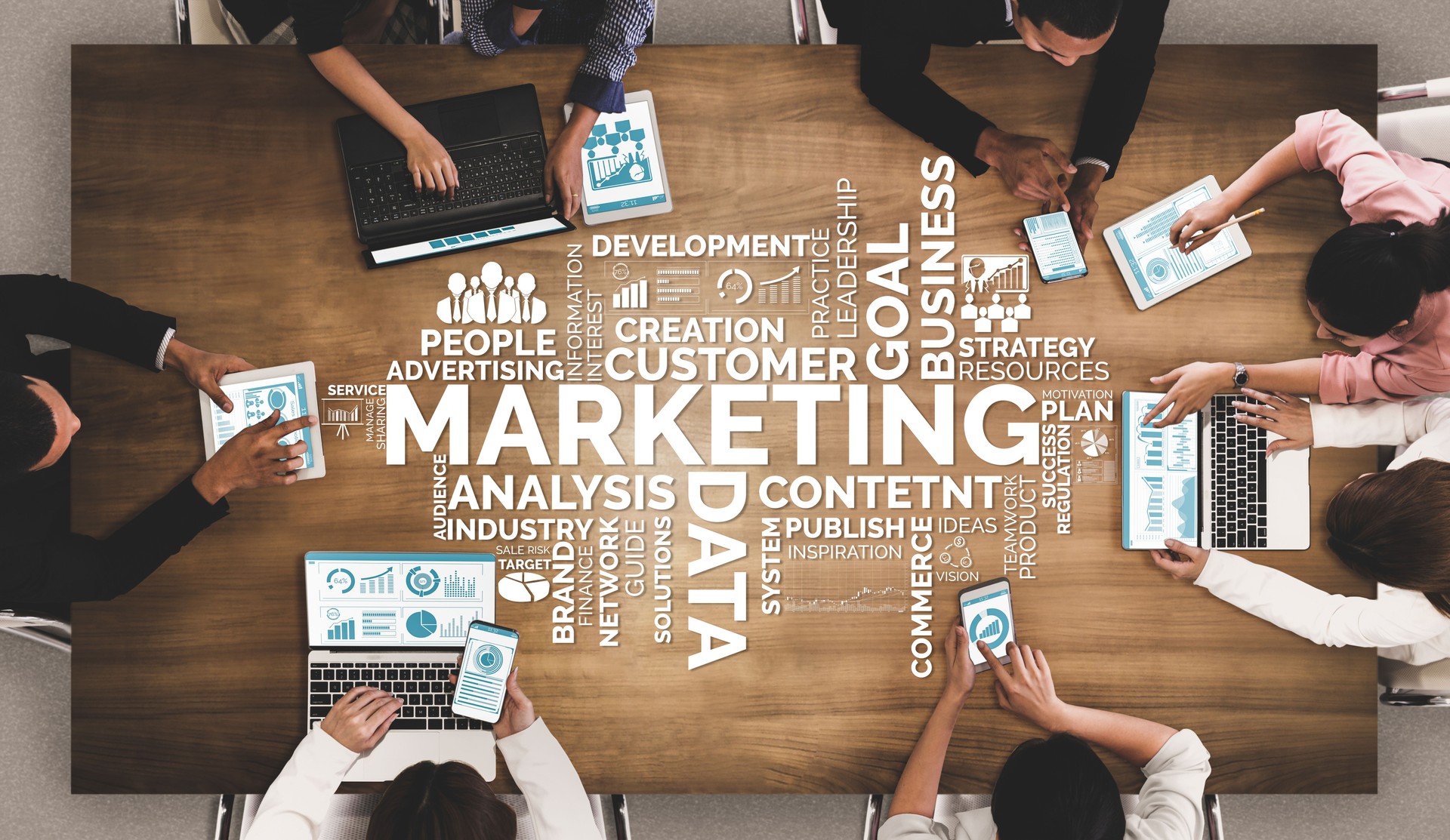Marketing of Digital Technology Business Concept